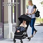 COSTWAY Ein-Knopf-Klappbar Kinderwagen, Leichter Kinderbuggy mit Verstellbarer Rückenlehne & Fußstütze & Verdeck, Liegewagen mit Sicherheitsgurt & Bremsrädern für Baby 0-36 Monaten (Schwarz)