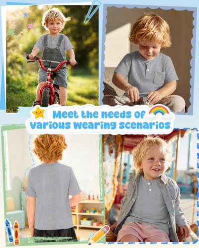 Image of Toddler Boys Cotton Henley T Shirts