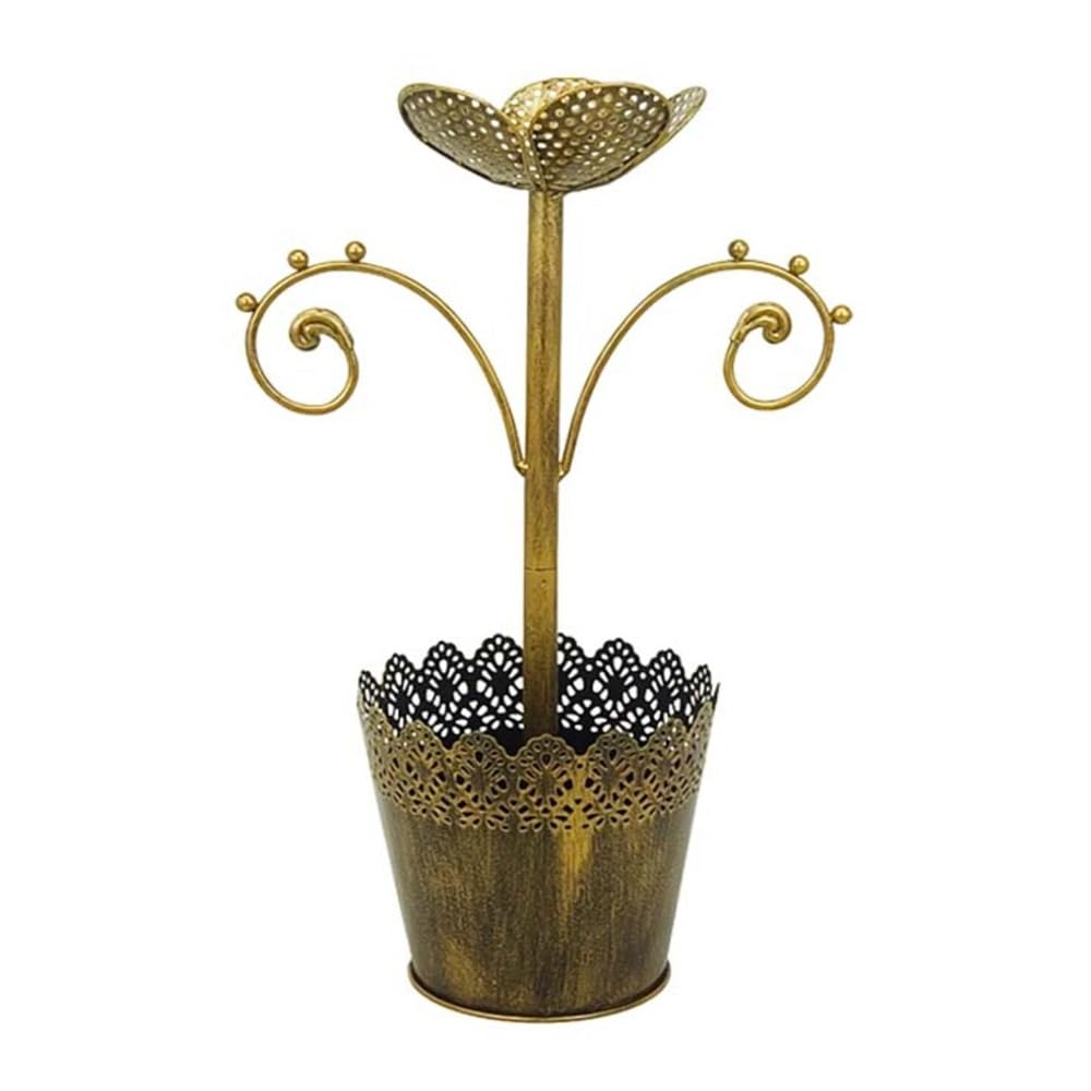 Portagioielli Porta pennelli for trucco con supporto for gioielli in metallo vintage