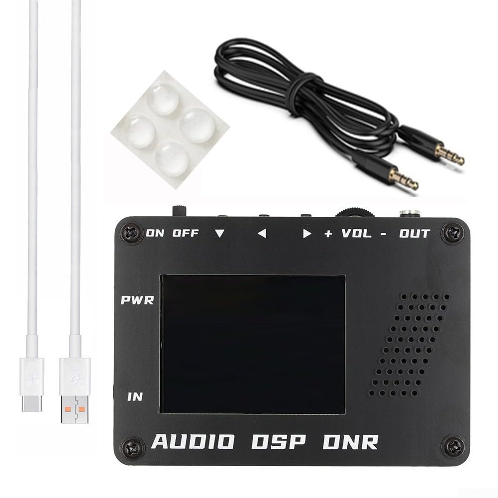 AudioFor Filtro di riduzione del rumore con display digitale dello spettro, filtro audio regolabile a 10 livelli (200Hz-6kHz LP), altoparlante integrato e alimentazione USB-C, per Shortwa
