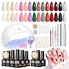 PEACECOLOR Kit Semipermanente Unghie con Lampada UV, 15 Colori Smalto Semipermanente Unghie con Base e Top Coat Matte, Nail Art Manicure Regalo per Donne