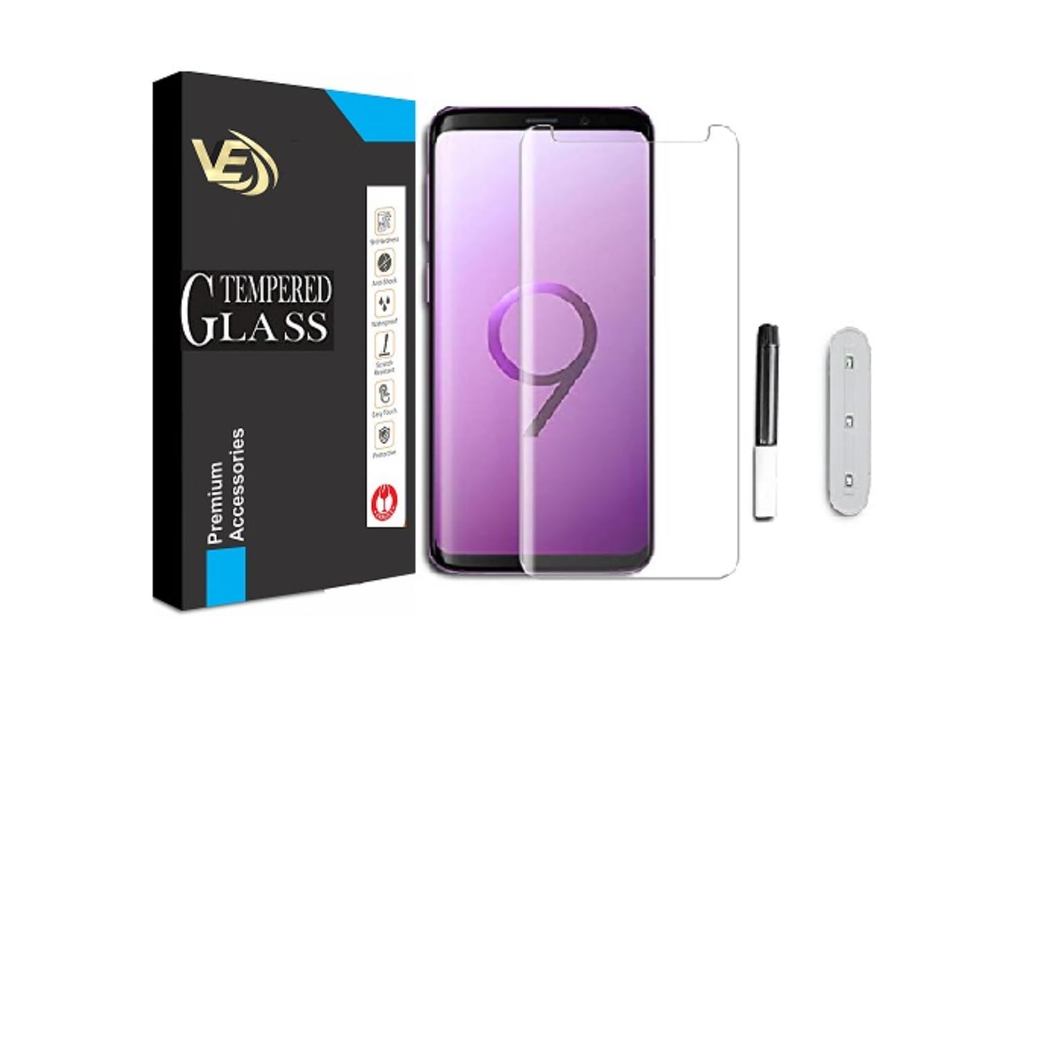 VILLA SAMSUNG GALAXY S9 PLUS Tempered Glass | Screen Protector Full HD Quality Tempered Glass Anti-Scratch Edge to Edge Coverage (B0CHF2L3T1) Amazon Price History, Amazon Price Tracker