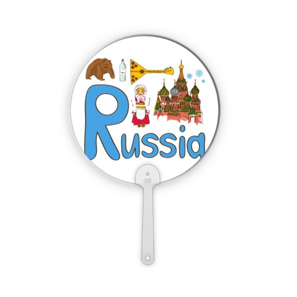 Éventail rond en plastique Russie, le cadeau souvenir artisanal idéal