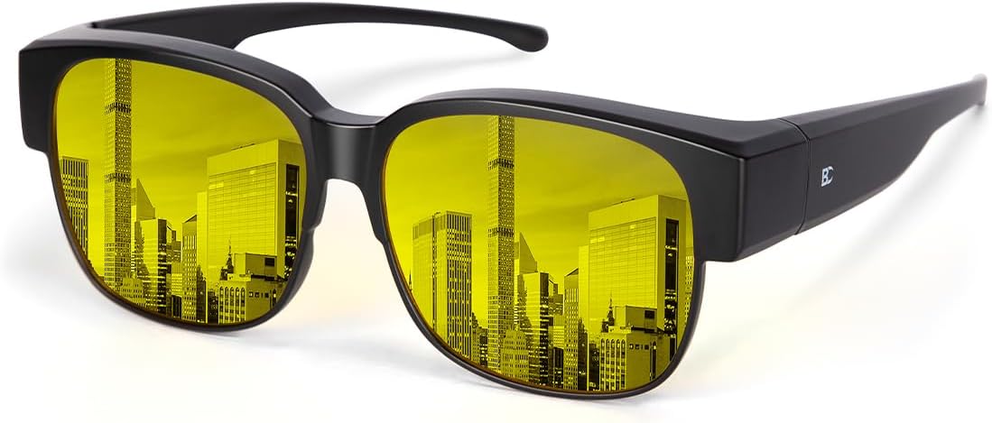 BIRCEN Polarized Fit Over Sunglasses: Wear Over Glasses Sunglasses Wrap Around Fitover Shades for Men Women UV Protection
