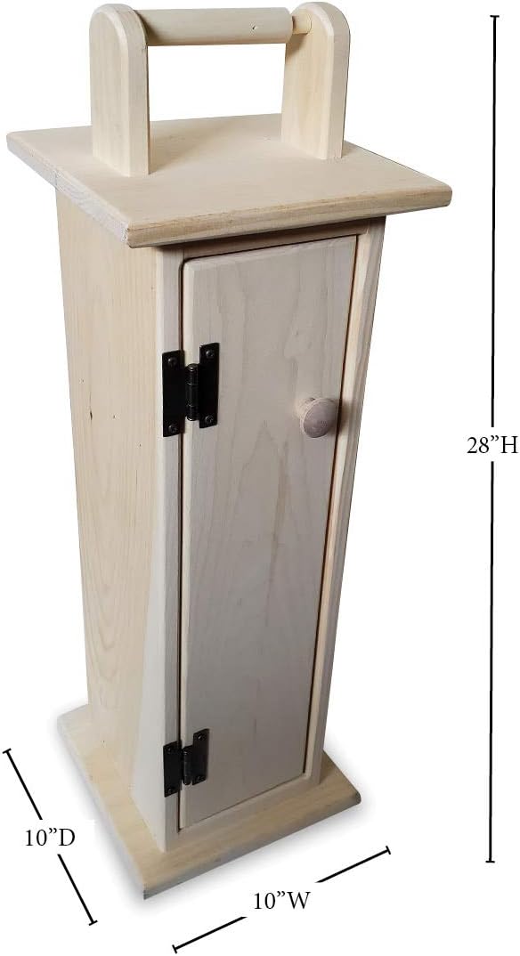 Peaceful Classics Wooden Toilet Paper Holder Cabinet, Toilet Paper Holder Stand, Amish Handcrafted Toilet Paper Storage for Large Rolls, Bathroom Accessories - 10" W x 10" D x 28" H (Special Walnut)