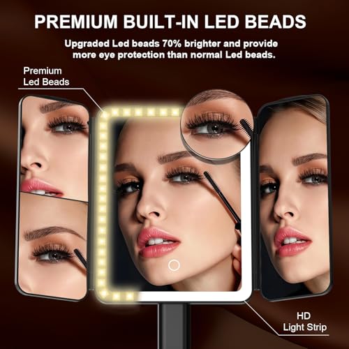 Espejo de maquillaje Mocado con luces y aumento ajustable miniatura 4