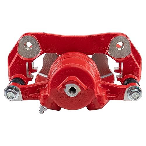 Image of TRQ Front Right Brake Caliper w /Bracket Performance Red Passenger Side | For 2013-2022 Honda Accord 2016-2022 HR-V