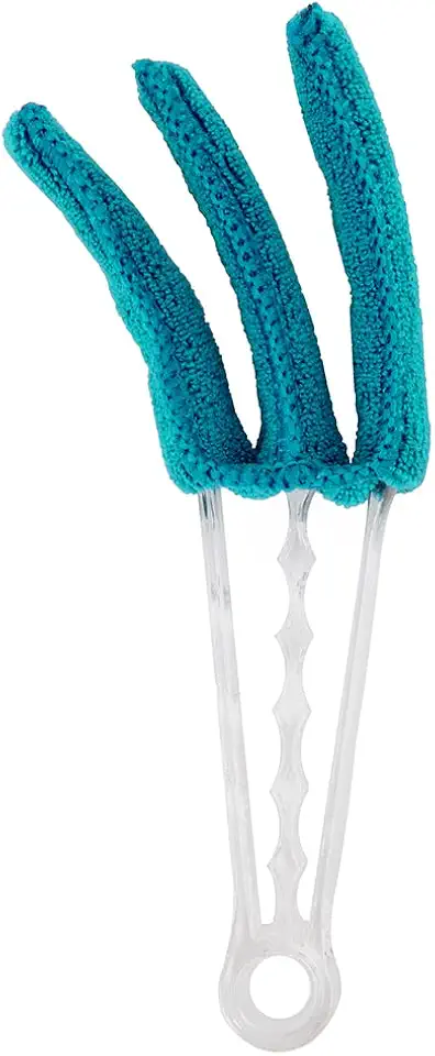 Limpador de Persiana Horizontal, Microfibra Lavável, com 1 Tecido Refil, Verde Turquesa