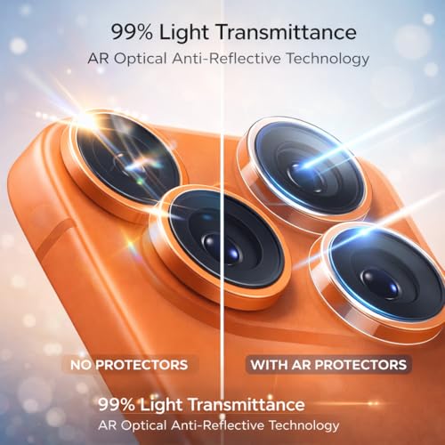 Image of Mizi 3 Pack Camera Lens Protector Designed for iPhone 17 Pro Max | iPhone 17 Pro | iPhone 16 Pro Max | 16 Pro | iPhone 15 Pro Max | 15 Pro - Clear