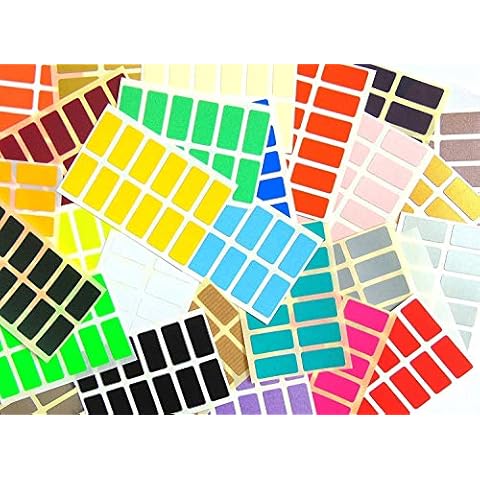 336 Labels, 25x12mm Rectangle, Mixed Colour Code Stickers, Self-Adhesive Sticky Coloured Labels Cover