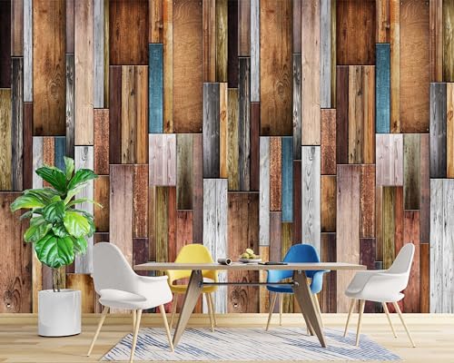 Papier peint bois coloré pour masquer les défauts du mur et décorer