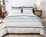 Janzaa Queen Comforter Set Boho Comforter,3 PCS Aztec Comforter Set Geometry Printing on Bohemian Comforter Set with 2 Pillow Cases for All Seasons Duvet Insert