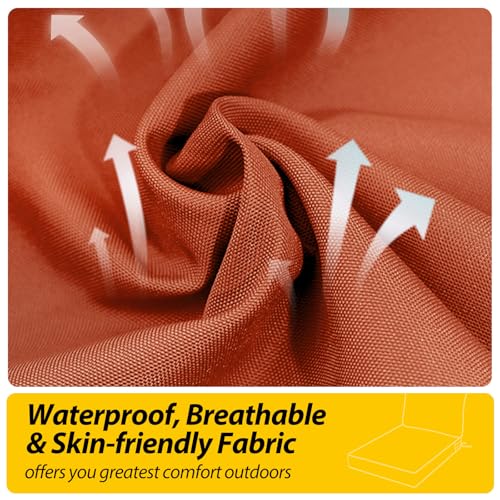 Image of AAAAAcessories Outdoor Seat Cushions for Chairs, Fade-Resistant, Waterproof Patio Furniture Replacement Cushions, 22 inch x 22 inch x 3 inch + 22 inch x 17 inch, Rust