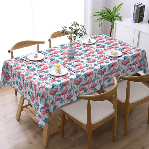 Nappe rectangulaire imprimé flamant rose en tissu pour table de dîner