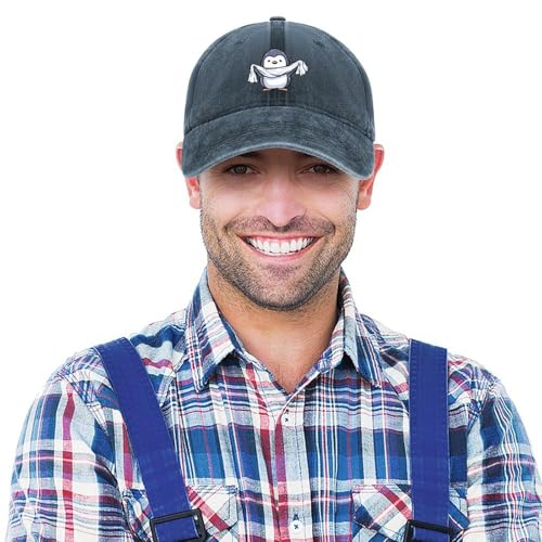 Cute Penguins Denim Baseball Cap Golf Dad Hat Adjustable Original Classic Cotton Hats for Men Women