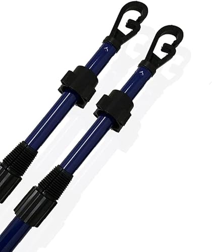 PriceKingX Telescopic Washing Line Prop 2.4M- Pole Metal Clotheslines Heavy Duty Home Garden Laundry Support Drying Line Clothes Airer Extendable-Black (Blue Prop 2.4m, 2x Washing Line Prop 2.4m) - Image 6