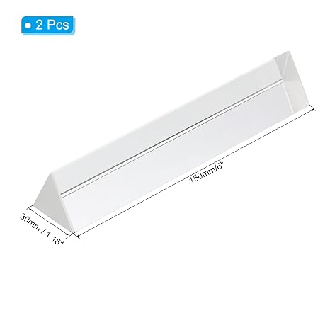 PATIKIL 150mm/6 Inch Triangular Prism, 2 Pack Glass Optical Crystal Rainbow Prism for Photography Physics Lights Taking Photo, Clear