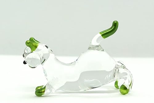 Miniatura 8 de Figuras en miniatura de gatos tristes animales soplados a mano, arte de vidrio coleccionable, decoración de regalo, transparente