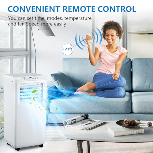 Image of Portable Air Conditioner 3 in 1 with Remote Cool, PioneerWorks 10000 BTU(ASHRAE) / 6500 BTU (SACC), Dehumidifier & Fan Modes For Home Up To 450 Sq.Ft, Installation Kit For Room, Office, Dorm, Bedroom