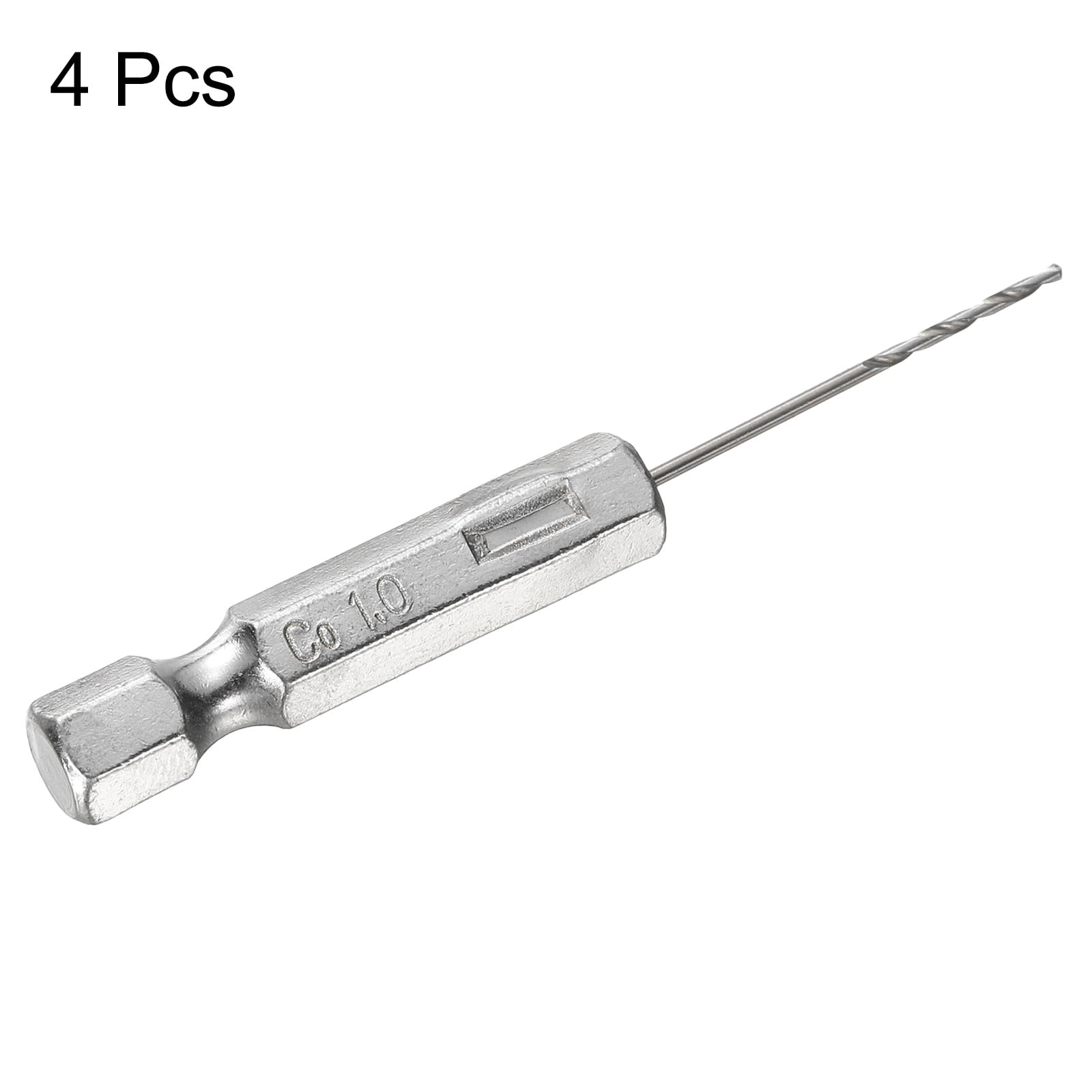 HARFINGTON 4 brocas helicoidales M35 de acero de alta velocidad de cobalto de 1 mm de diámetro con cambio rápido de vástago hexagonal de 1/4 pulgadas para metal, acero, cobre, aluminio, aleación de