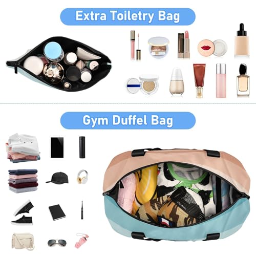 Bolsa de gimnasio plegable a rayas que soluciona la separación de ropa húmeda 4