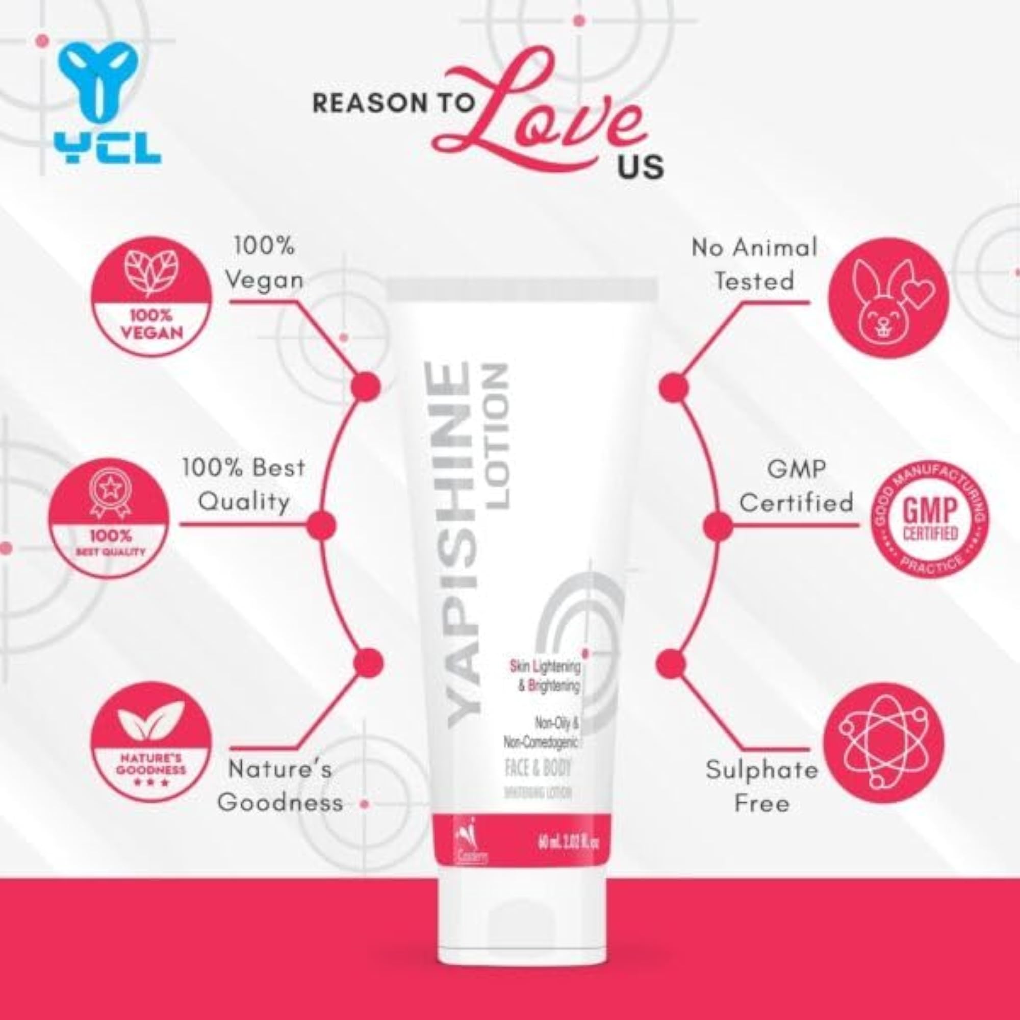 Yapishine Lotion for Face and Body, 60ml