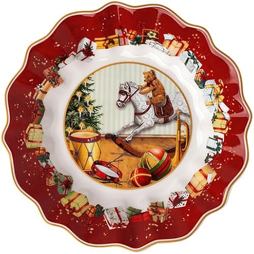 Villeroy & Boch Toy's Fantasy - Cuenco navideño para repostería, porcelana premium, diseño festivo colorido