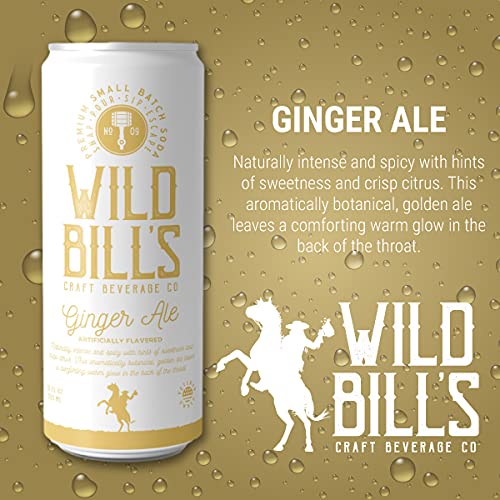 Miniatura 2 de Wild Bill's Ginger Ale Soda Classic Craft Soda Pop - Bebidas gaseosas hechas con azúcar de caña pura, sin cafeína, sin jarabe de maíz de alta
