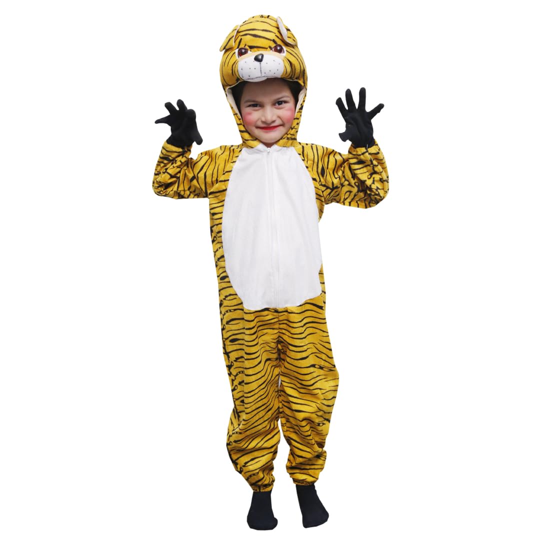 ITSMYCOSTUME Costume Tiger Zoo Costume Dress Animal Kids Fancy Dress Zoo Costume| Animal Fancy Dress For Boys & Girls