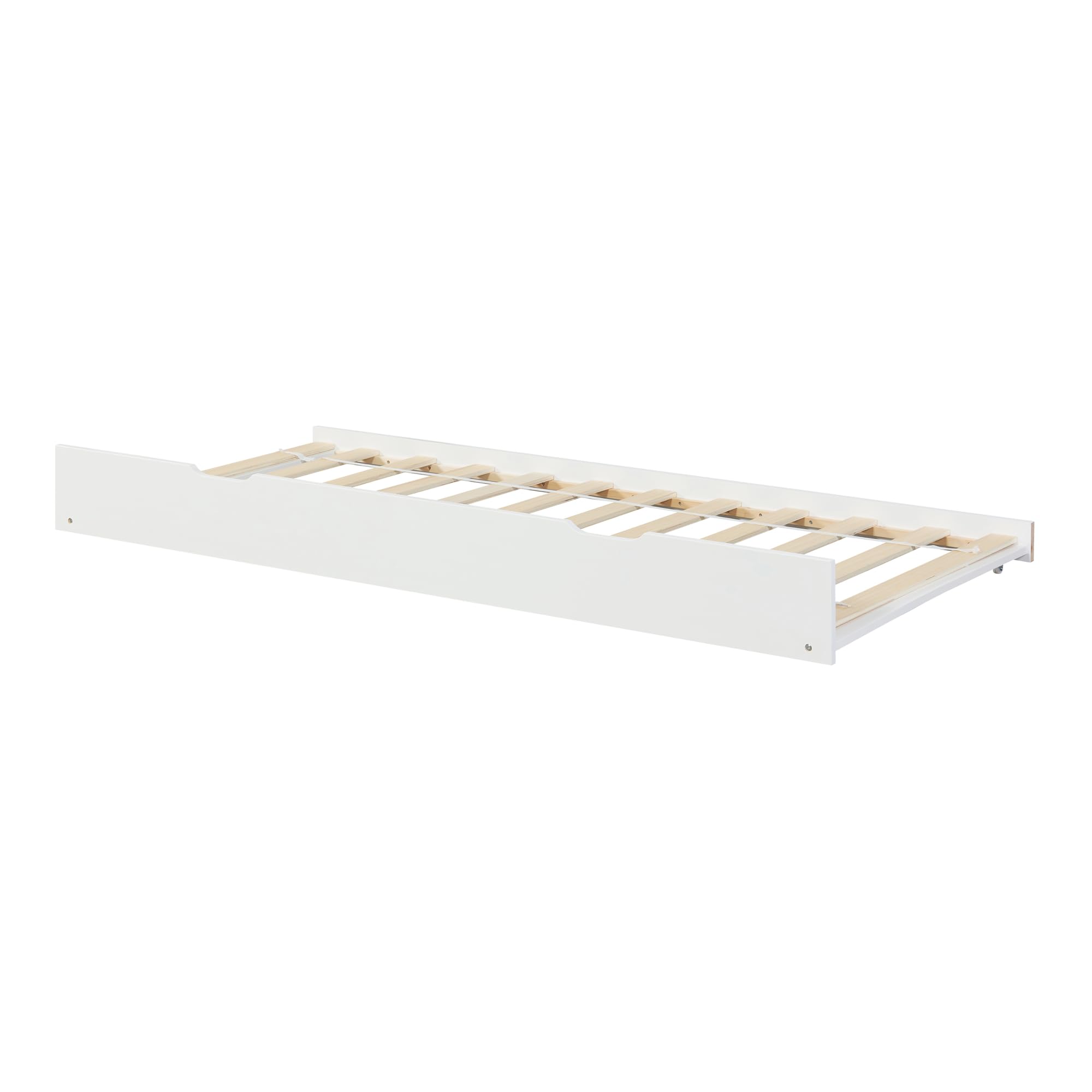 [en.casa] Bettauszug Ydre mit Rollen 197 x 94 x 22 cm Holz Bettgestell mit Lattenrost Weiß Gästebett-Auszug ausziehbar Unterbett-Teil