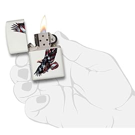 Zippo Eagle & Soldier Pocket Lighter, White Matte (ZO12303), One Size