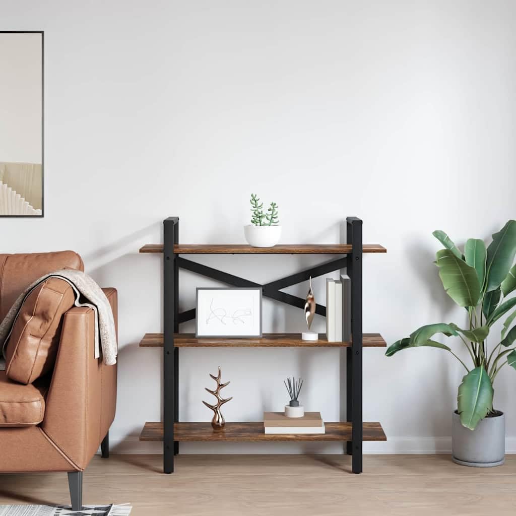 Generisch Bücherregal Geräucherte Eiche 100 x 33,5 x 102 cm Holzwerkstoff,Möbel,Regalsysteme,Bücherregale Bücherschränke-883948