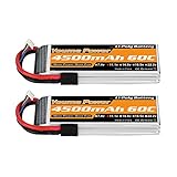 Youme 11.1V Lipo Battery 4500mAh,3S RC Lipo Batteries 60C Tracxas Plug for Tracxas 1/10 RC...