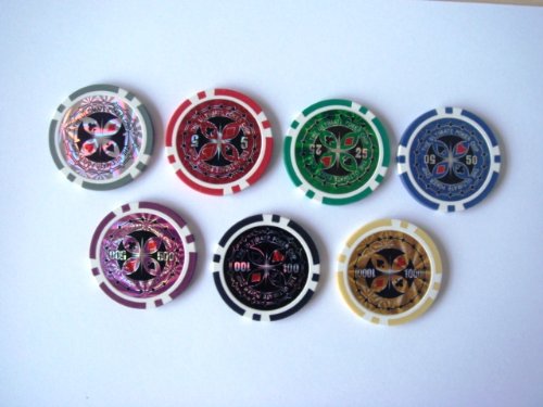 Squirrel Poker 14G Ultimte Poker Chips - 25pcs per roll - 10 Value Variations (100/500/1000/5000) (Pink - $5000)