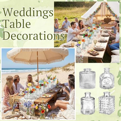 Centres de table de mariage hauts de gamme avec 12 vases à bourgeons - 4
