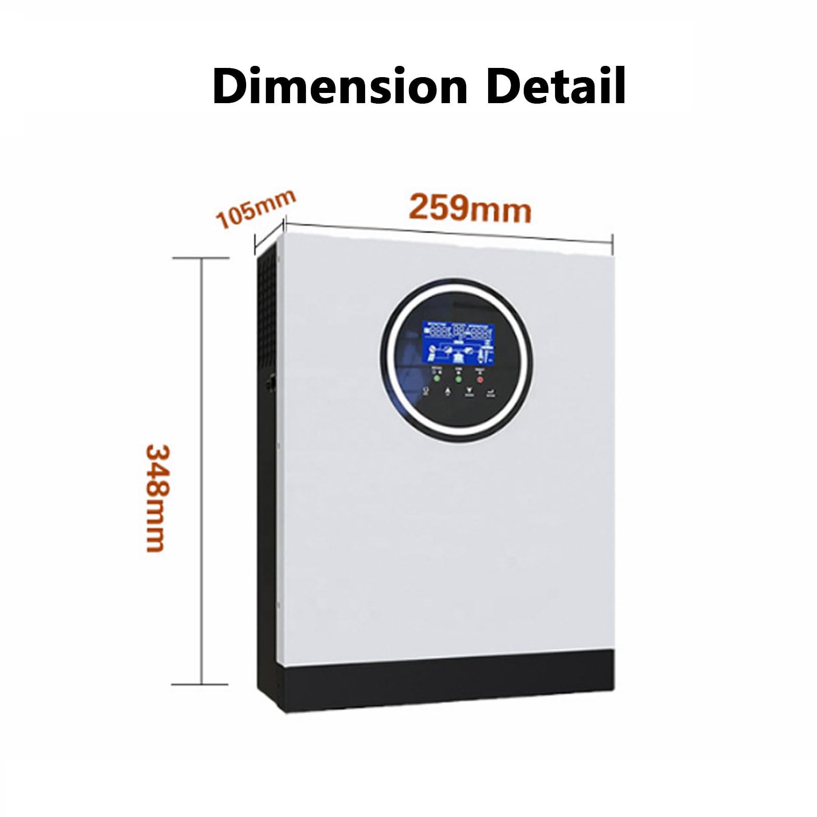 Inverter Solare, Inverter Ibrido Fotovoltaico con 3 modalità di Ricarica, Inverter di Potenza A Onda Sinusoidale Pura 2000w/3000w, per L'accumulo di Energia Domestica,2000W