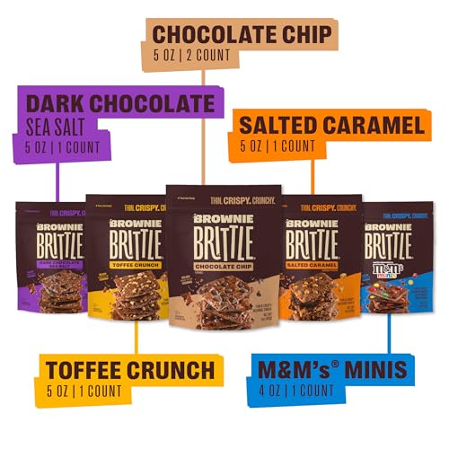 Brownie Brittle – Variety Pack Thin and Crispy Sweet Snacks (Pack of 6, 5 oz), Rich Gourmet Brownie Bites Dessert