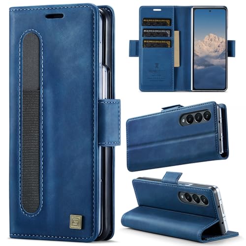 XKchatpt Étui Portefeuille Samsung Galaxy Z Fold 3, Bleu