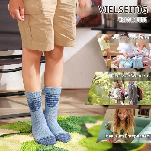 ANTSANG Kinder Merino Thermo Wandersocken Farbenmix 29-34 – Bild 6