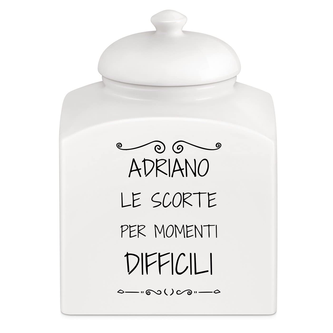 Maverton Barattolo in ceramica - stampa personalizzata - Contenitore per biscotti 3 L - organizer cucina ceramica - barattolo per merendine - pensiero originale per uomo - le scorte