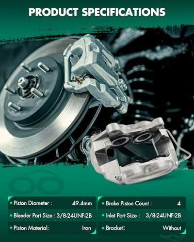 Image of SCITOO Front Passenger Side Disc Brake Caliper 184402 Compatible For Ford For Country Squire 1965-1967,For Ford For Custom 500 1965-1967,For Ford For Galaxie 1965-1967,For Mercury For Marquis 1967,1PC