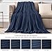 BEDELITE Fleece Blanket King Size – 3D Ribbed Jacquard Soft and Warm Decorative Fuzzy Blankets – Cozy, Fluffy, Plush Lightweight Throw Blankets for Couch, Bed, Sofa(Navy Blue, 108x90 inches)