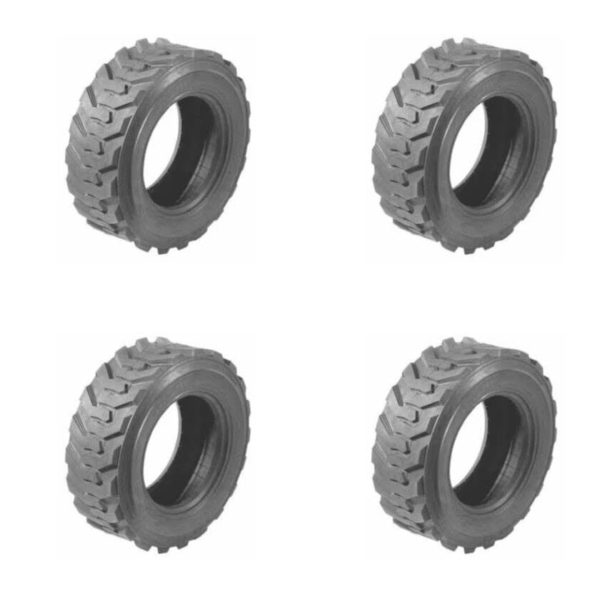 4 Tires HORSESHOE 27X8.50-15 12PLY LRF R-4 Skid Steer Loader Tubeless Tire w/Rim-Guard Heavy Duty F Load 27X8.5-15 NHS R4 SKS1 L2/G2 T168
