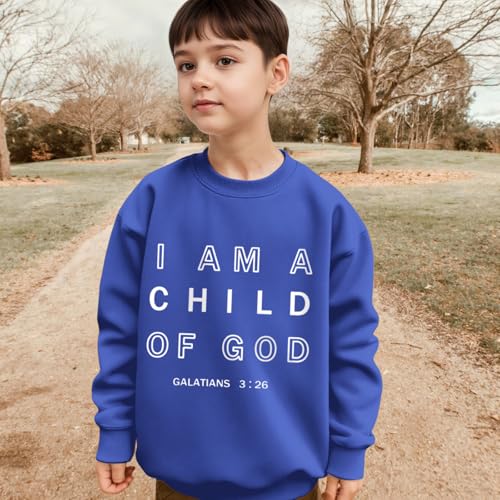 KEEVICI Boys I Am A God Child Of Jesus Sweatshirt Christian Graphic Faith Hoodies for Kids Bible Verse Religious Hoodie4