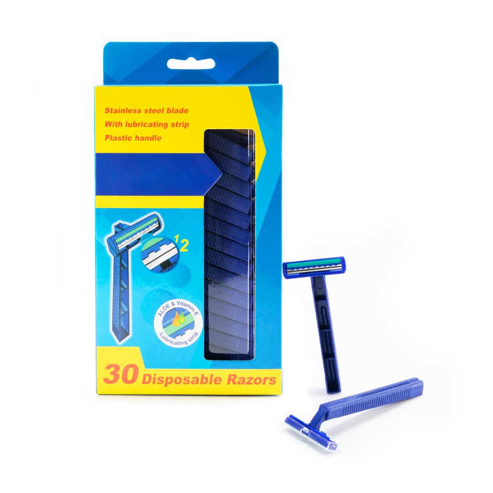 Disposable Razors for Men/Women's Grooming, Use Body & Face Portable Disposable Razor,Suitable for Travel, Business, Outdoor Personal Cleaning Care(1Bxo/30Pcs - Blue)