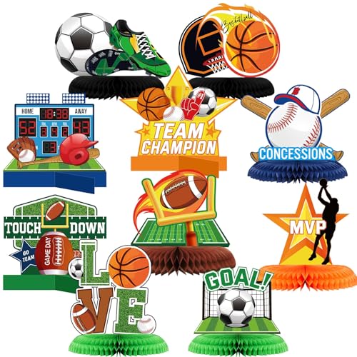 Décoration de table football et basket-ball pour habiller facilement un buffet d'anniversaire