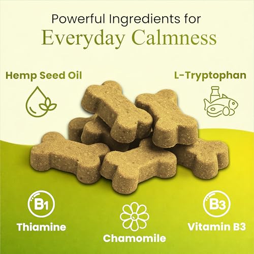 Image of Petroyale Calming Chews for Dog with Hemp Seed Oil - Anti-Anxiety Supplement for Dogs - Reduces Stress & Aggression in Dogs - Dog Behavioral Management - Natural Gentle Solution (50 Soft Chews)