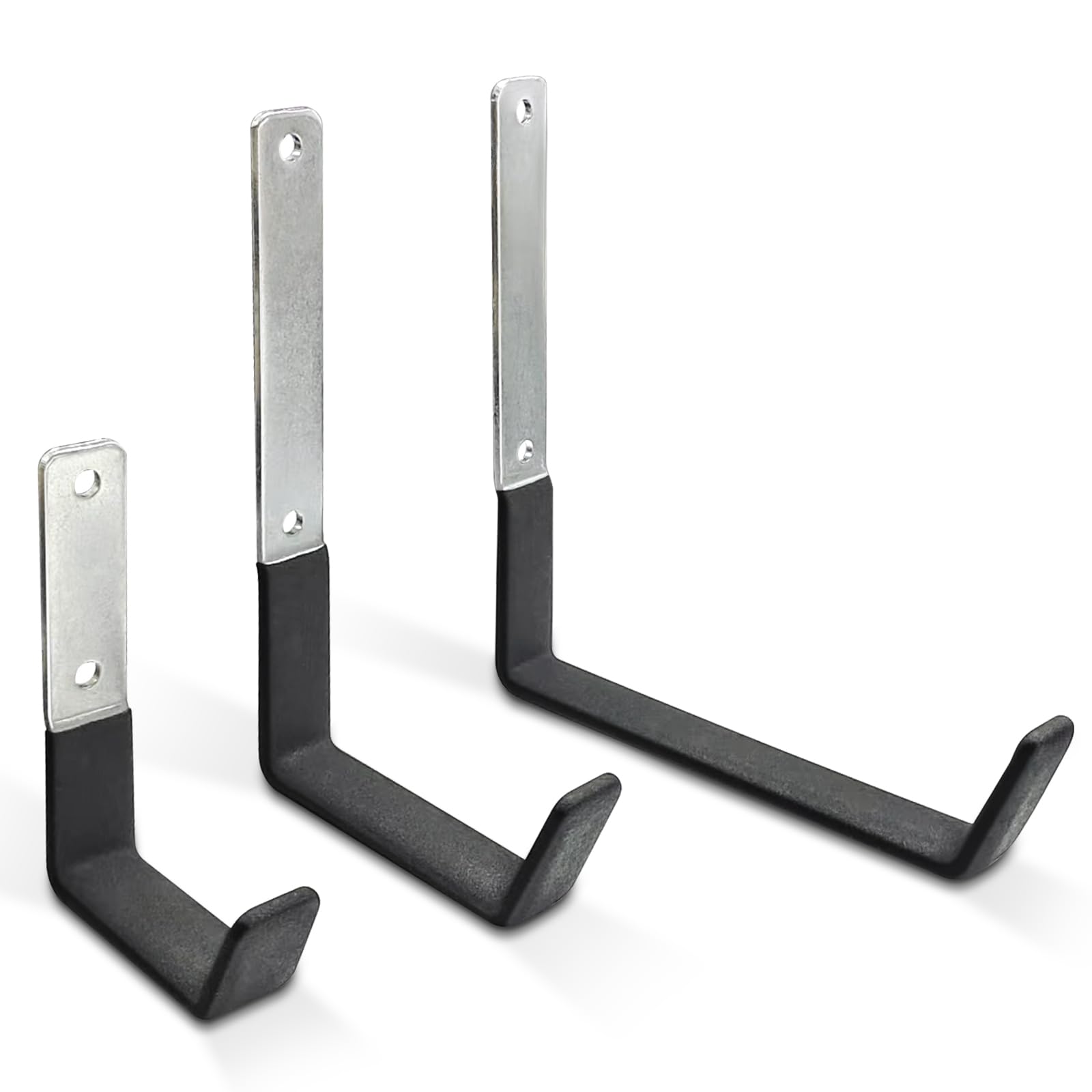 AA Products P-SH-Hooks Includes Small, Medium, Large Stainless Steels Sets of Three Holds up 50LB Sliver and Black Compatible with AA Products 13" and