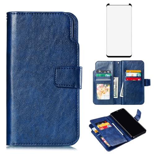 Étui portefeuille Samsung S8 Plus Asuwish en similicuir haute qualité
