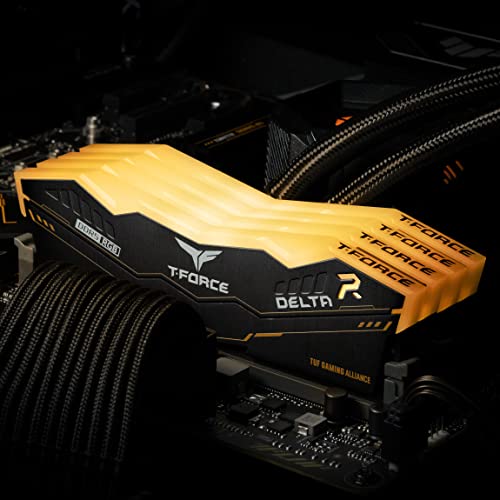 Image of TEAMGROUP T-Force Delta TUF Gaming Alliance RGB DDR5 Ram 32GB (2x16GB) 5200MHz PC5-41600 CL40 Intel XMP 3.0 & AMD Expo Compatible Desktop Memory Module Ram Black - FF5D532G5200HC40CDC01